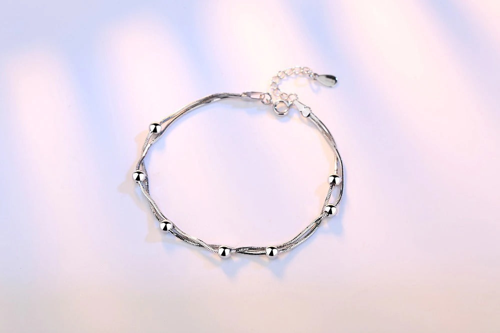 Retro square & star bracelet length 20CM (Artificial Silver Plated)