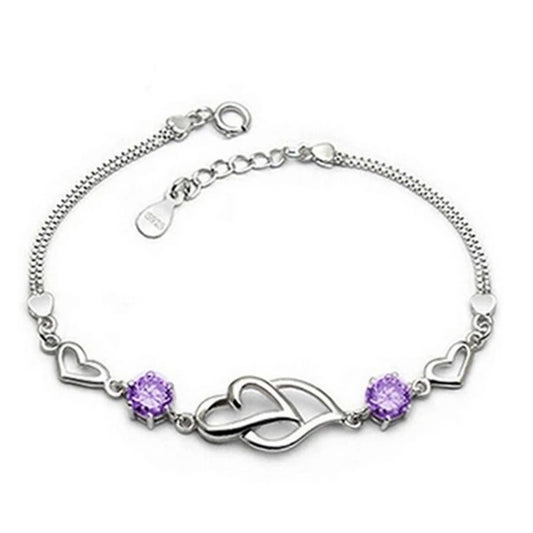Heart to Heart Bracelet (Artificial Silver Plated)