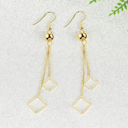 Retro simple exaggerated long tassel earrings (Artificial Gold Plated)