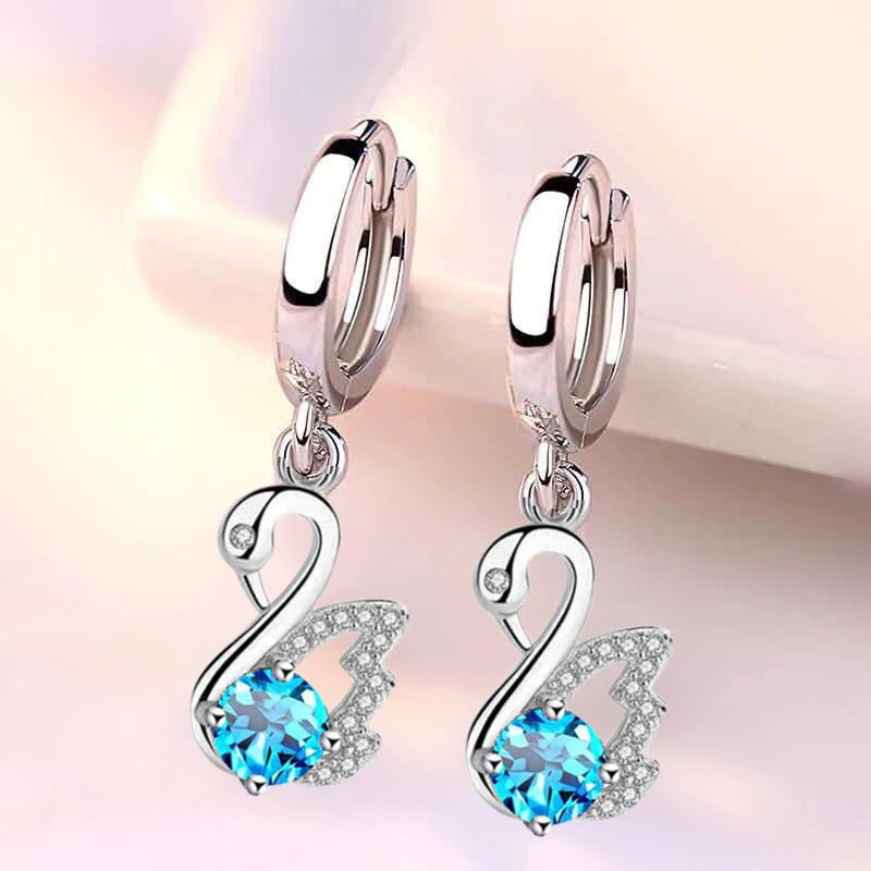 long tassel retro swan earrings (Artificial Silver Plated)