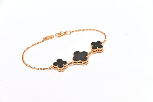 Black Aquamarine Bracelet (Gold Plated 925 Sterling Silver)