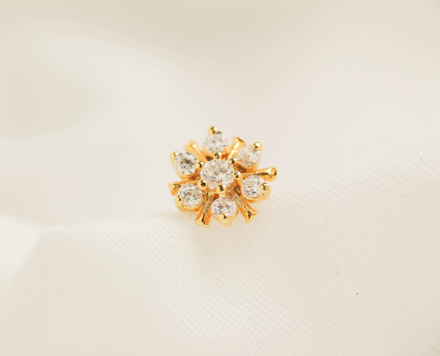 The Trident Nose Pin (Gold Plated 925 Sterling Silver)