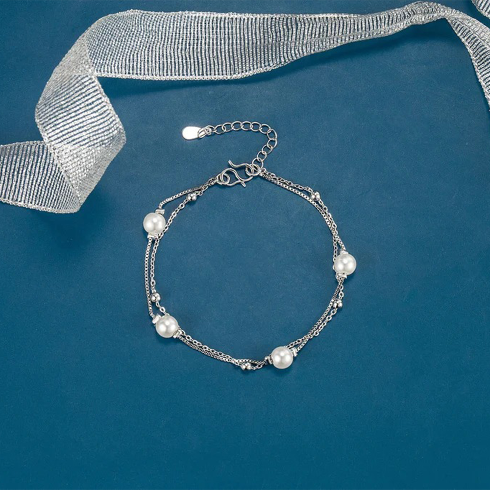 Freshwater Pearl Bracelet (Artificial Silver Plated)