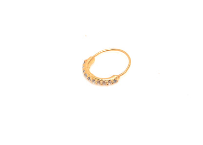 Round cut Nose Ring (Gold Plated 925 Sterling Silver)