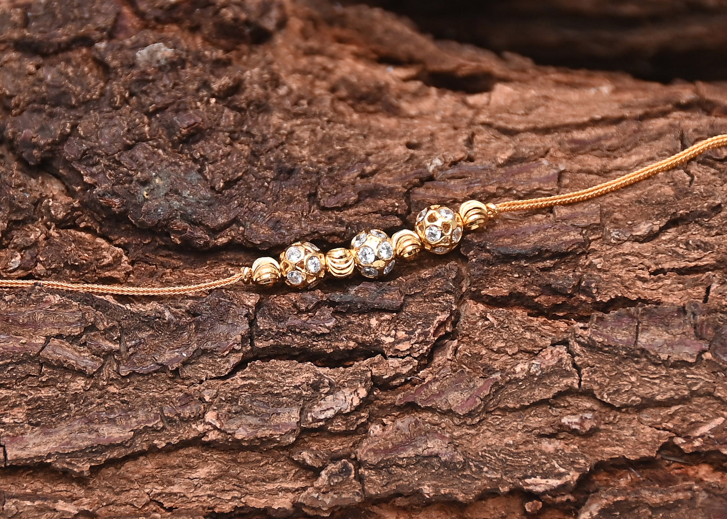 Trio Round Shape Bracelet (Gold Plated 925 Sterling Silver)