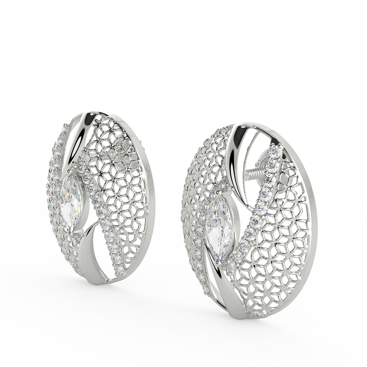 The Orchid Earing (925 Sterling Silver)