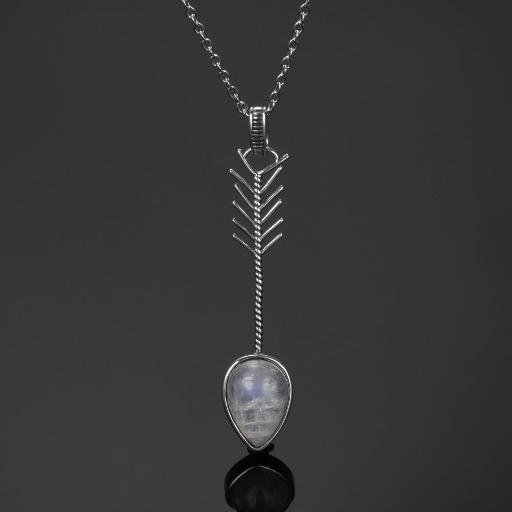 Silver Pendant Necklace Pear Shape (Artificial Silver Plated)