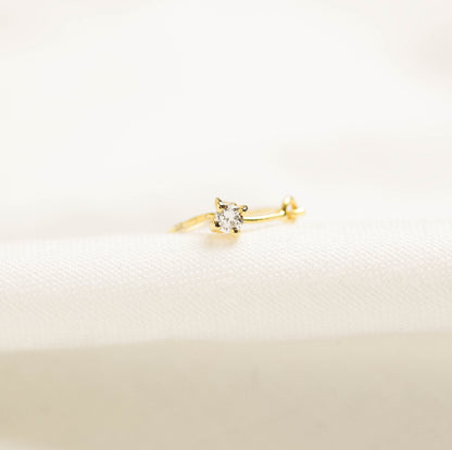 The Diamond Nose pin (Gold Plated 925 Sterling Silver)