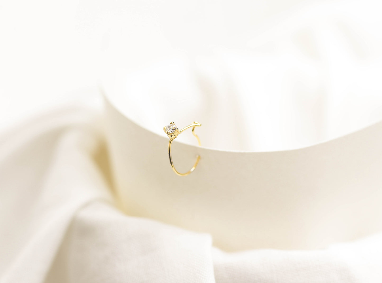The Diamond Nose pin (Gold Plated 925 Sterling Silver)