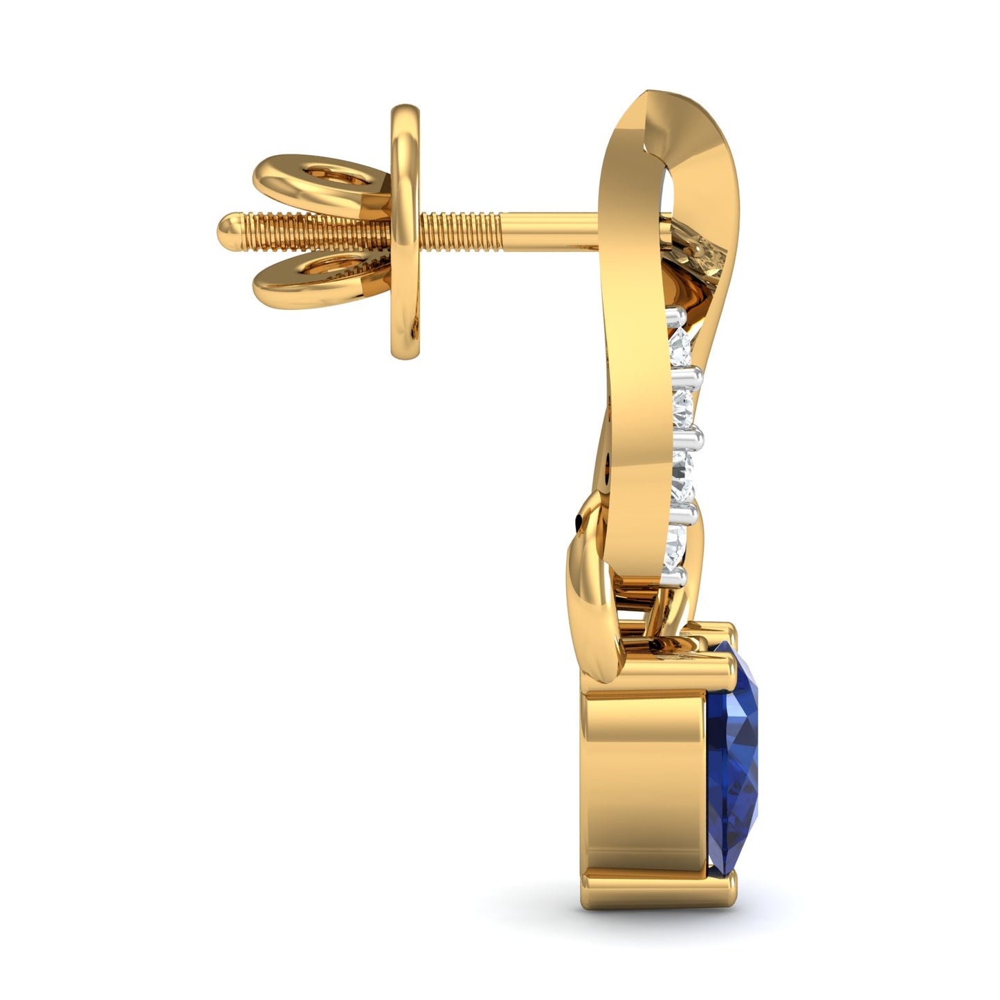 Majestic - blue sapphire drop earrings (Gold Plated 925 Sterling Silver)