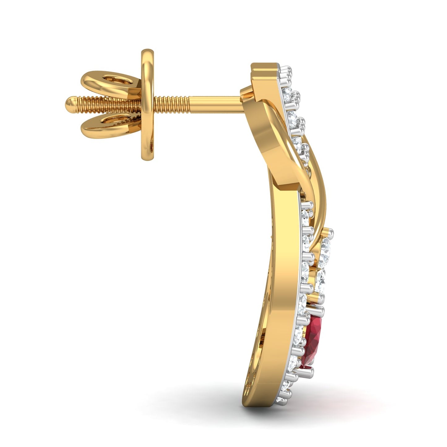 Majestic- Maroon Hanging Earrings (Gold Plated 925 Sterling Silver)