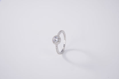 Sterling Silver Halo Ring (925 Sterling Silver)