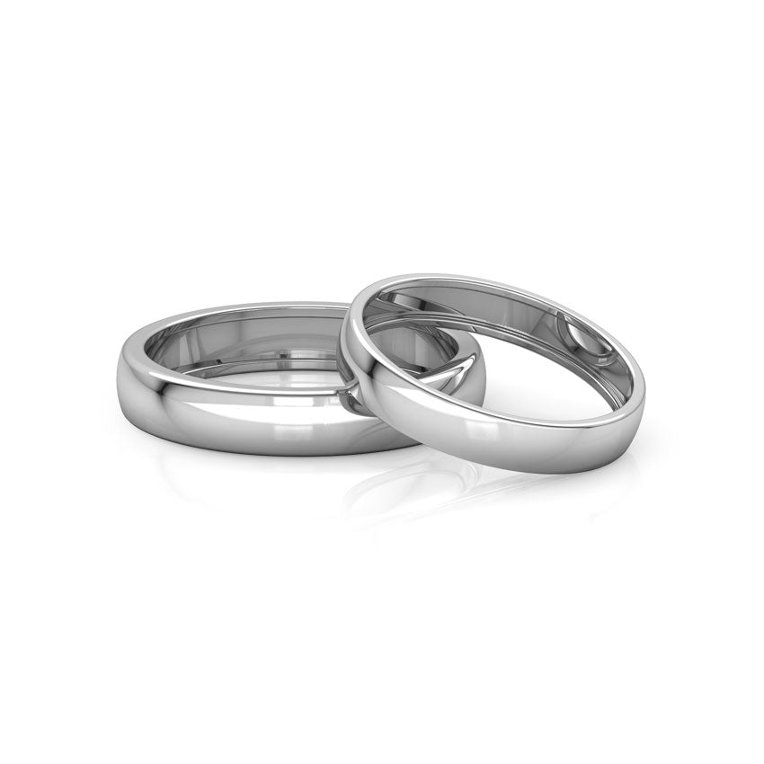 Simple Silver Couple Bands (925 Sterling Silver)