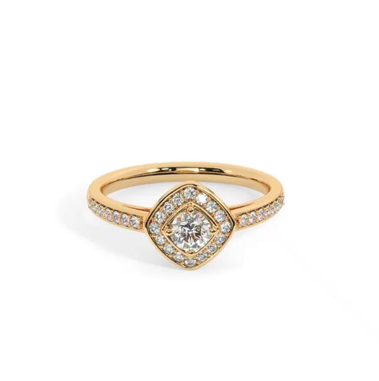 Halo Beaded Ring (Gold Plated 925 Sterling Silver)