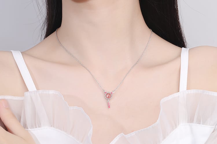 Pink Kitten Pendant (Artificial Silver Plated)