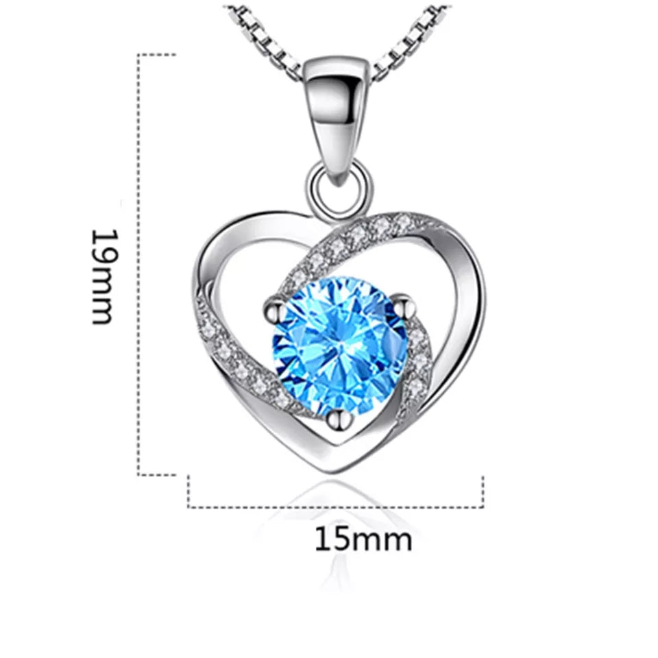 Crystal Zircon Heart Pendant (ArtificialSilver Plated)