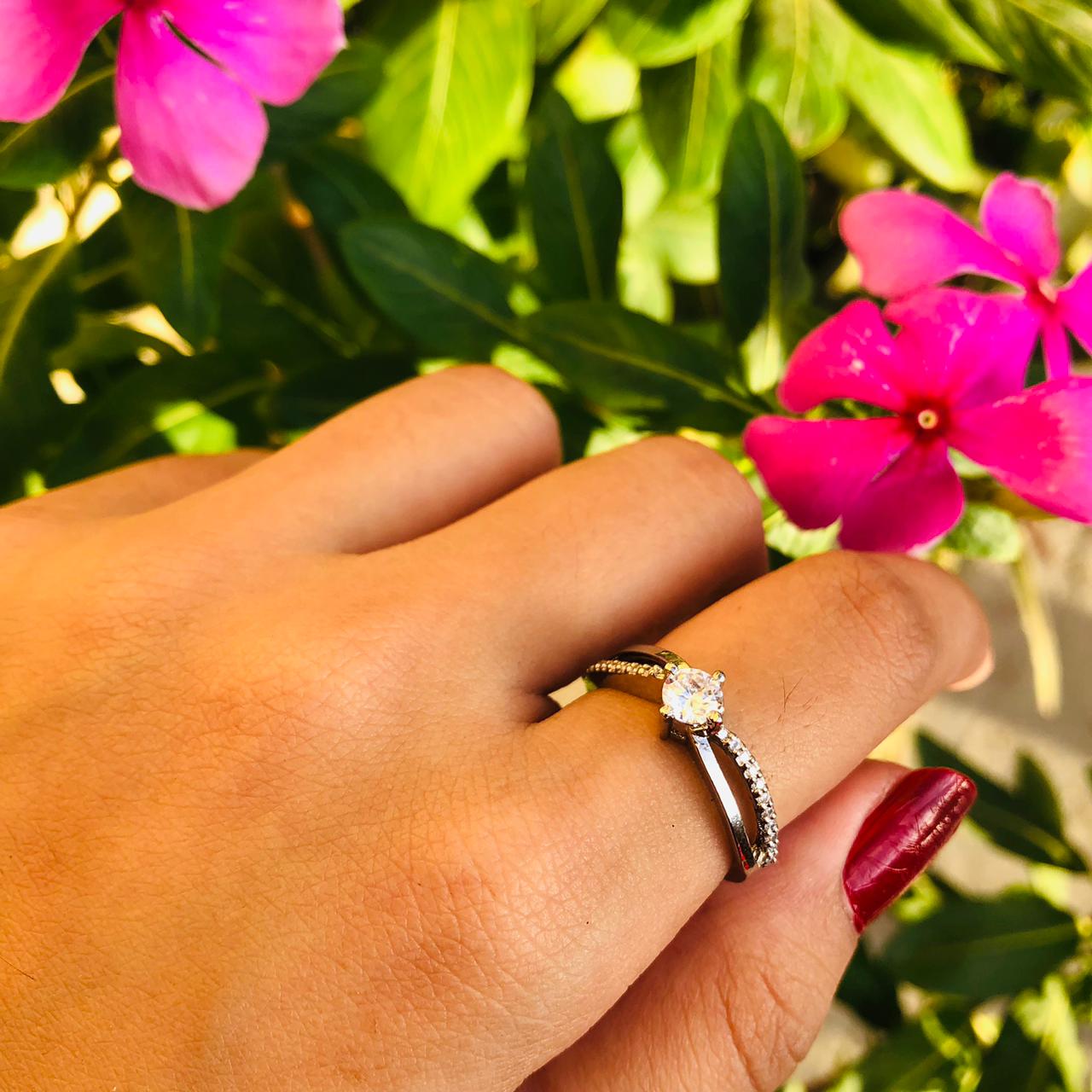 Silver Pave Ring (925 Sterling Silver)