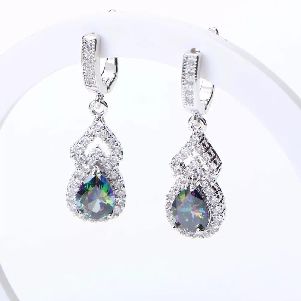 Bridal Rainbow Stones Set (Artificial Silver Plated)