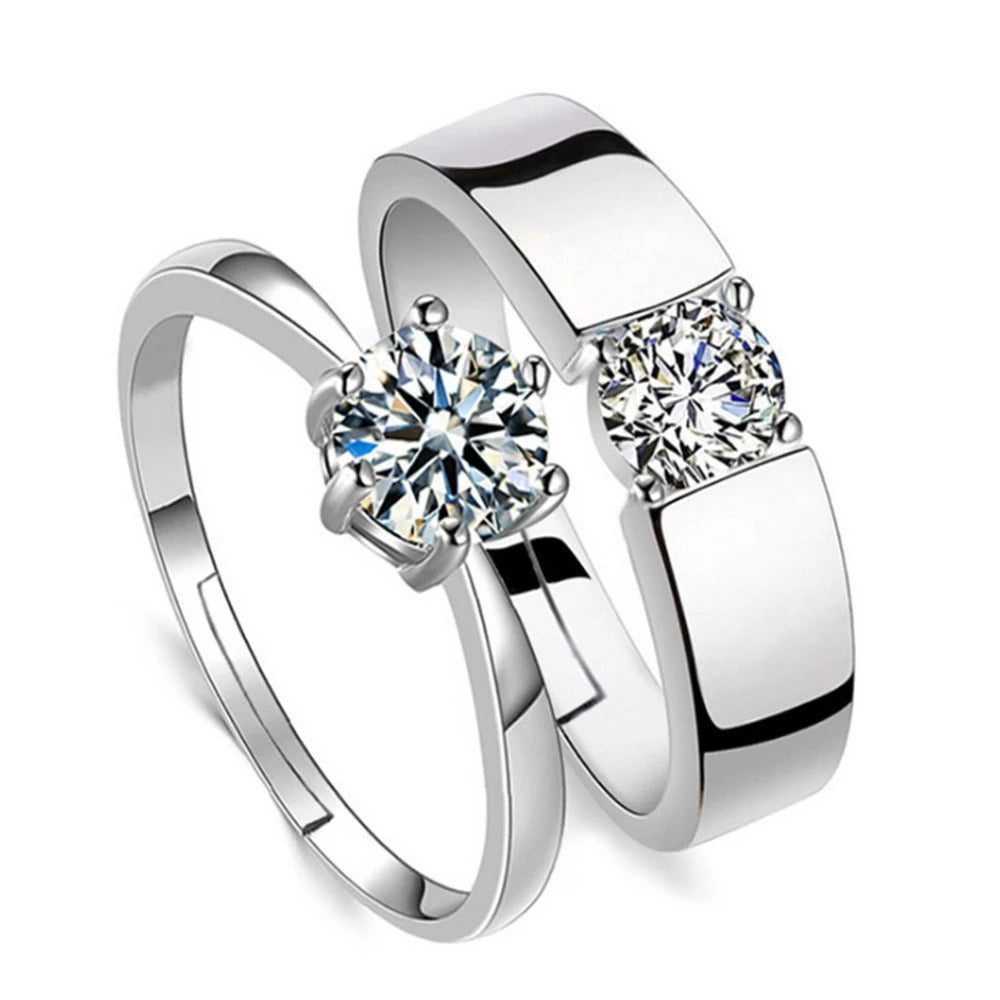 Six Claw men and women couple adjustable rings (Artificial Silver Plated)