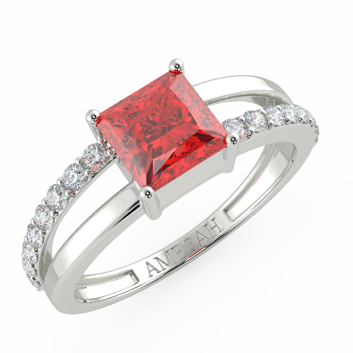Square cut ruby ring on sale