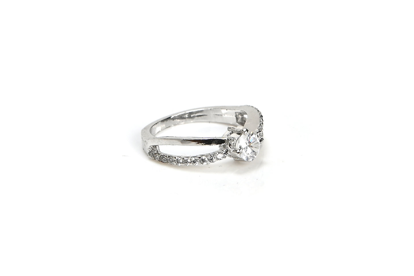 Silver Pave Ring (925 Sterling Silver)