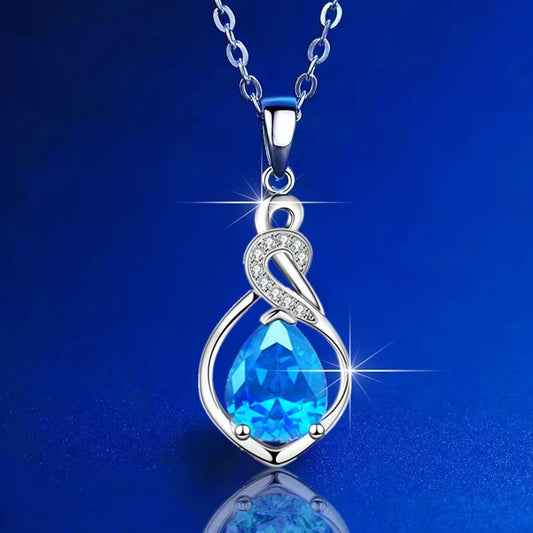 Blue Swan Pendant (Artificial Silver Plated)