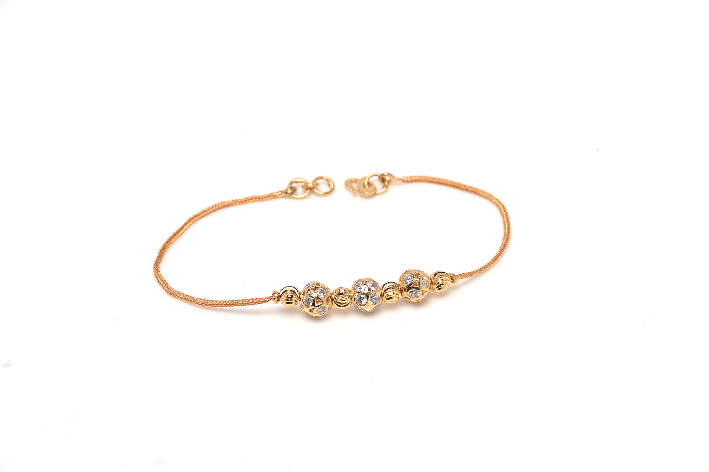 Trio Round Shape Bracelet (Gold Plated 925 Sterling Silver)