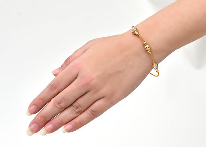 Lotus Round Bracelet (Gold Plated 925 Sterling Silver)