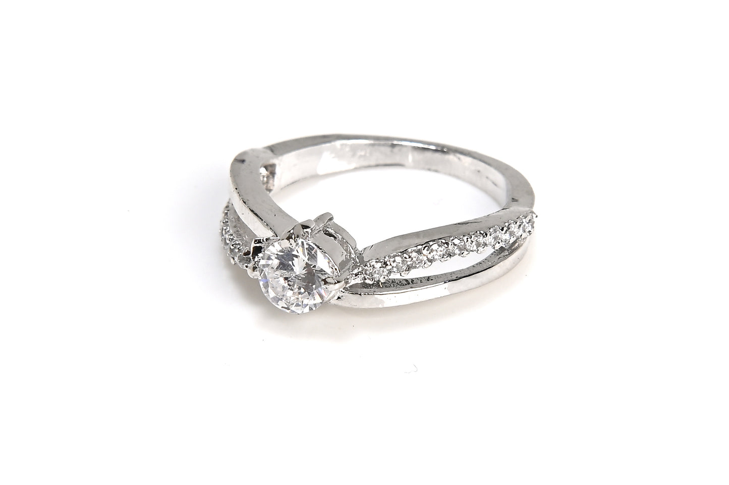Silver Pave Ring (925 Sterling Silver)