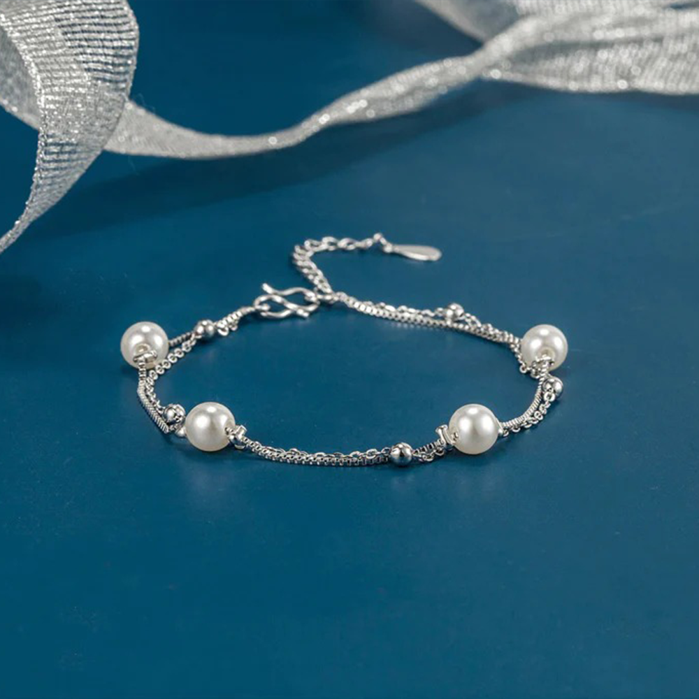 Freshwater Pearl Bracelet (Artificial Silver Plated)