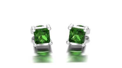 The Green Studs (Artificial Silver Plated)