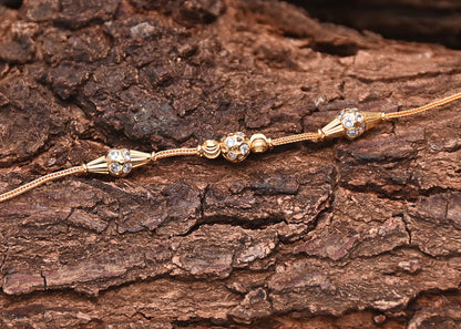 Lotus Round Bracelet (Gold Plated 925 Sterling Silver)