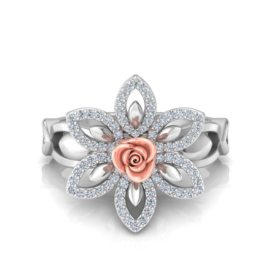 Dancing floral ring (925 Sterling Silver)