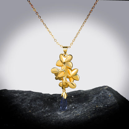 Women's Pendant Golden Flower Pendant (Artificial Gold Plated))