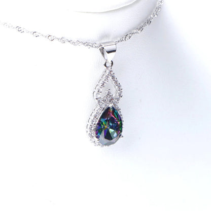 Bridal Rainbow Stones Set (Artificial Silver Plated)