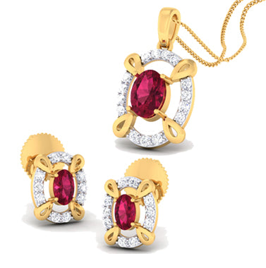 Ruby Excellency Set I (Gold Plated 925 Sterling Silver)