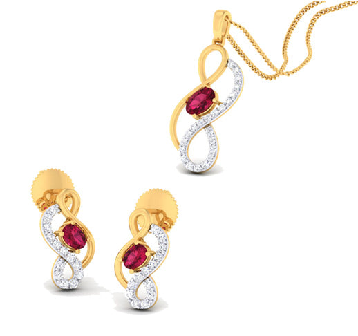Ruby Excellency Set II (Gold Plated 925 Sterling Silver)
