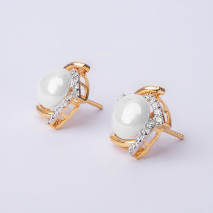 Round Pearl Set (Gold Plated 925 Sterling Silver)
