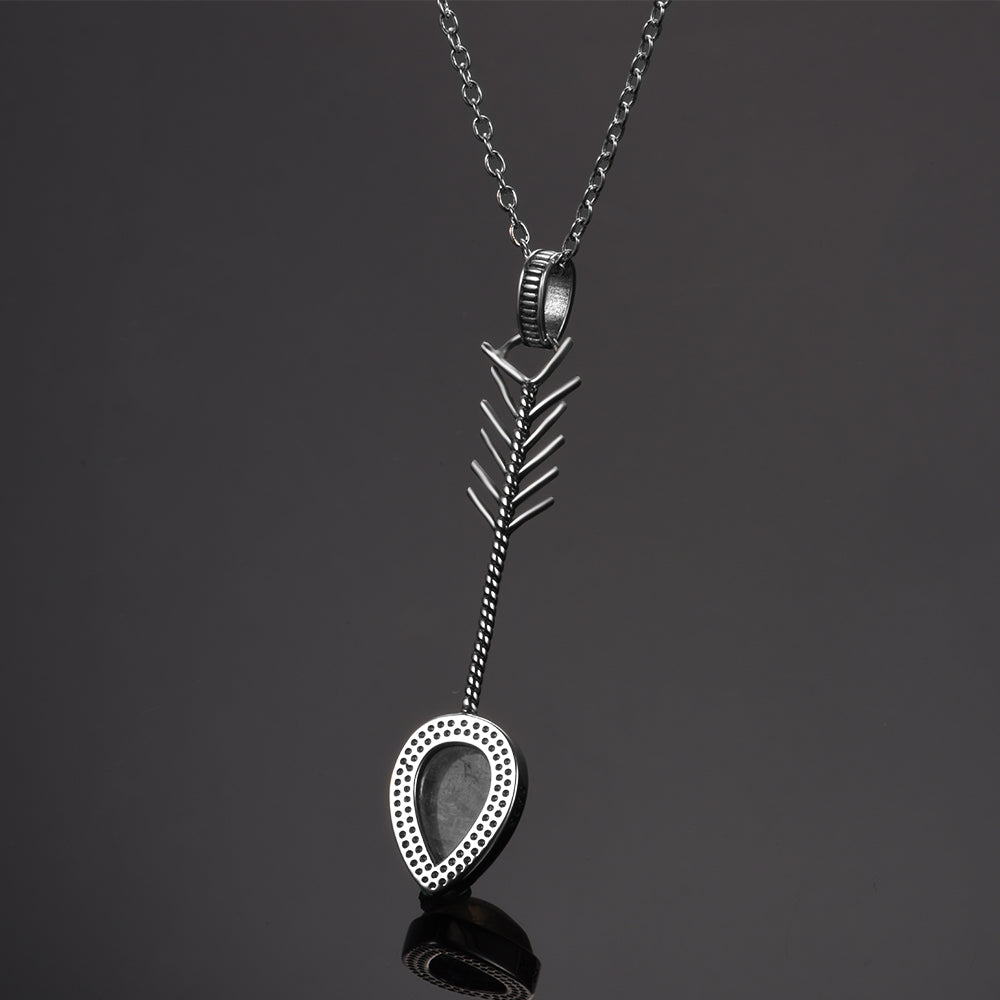 Silver Pendant Necklace Pear Shape (Artificial Silver Plated)