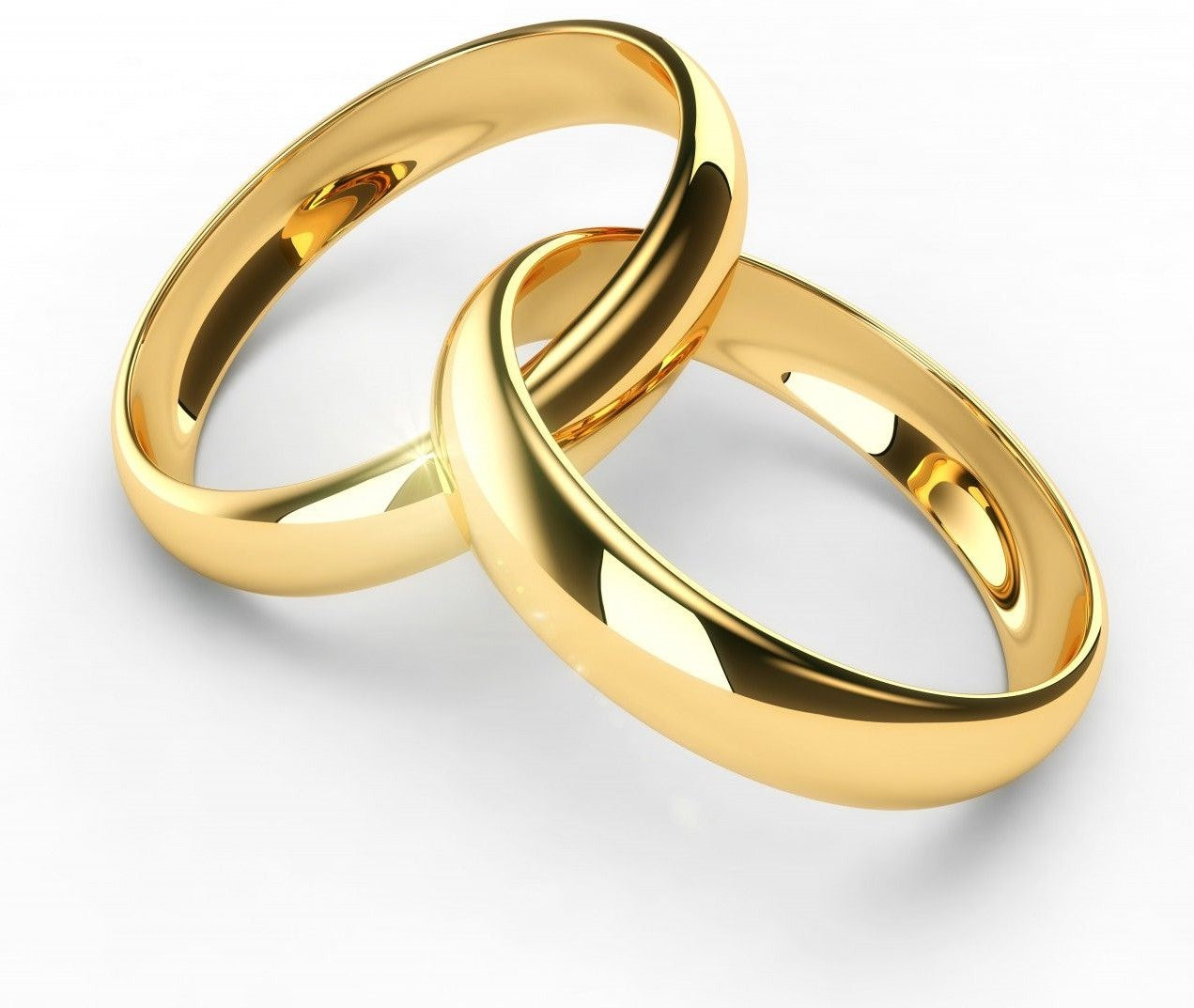 Simple Gold Plated Silver Couple Band (Gold Plated 925 Sterling Silver)
