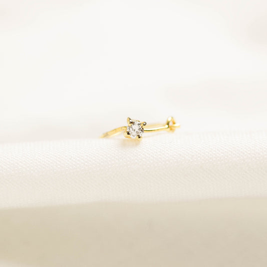 The Diamond Nose pin (Gold Plated 925 Sterling Silver)