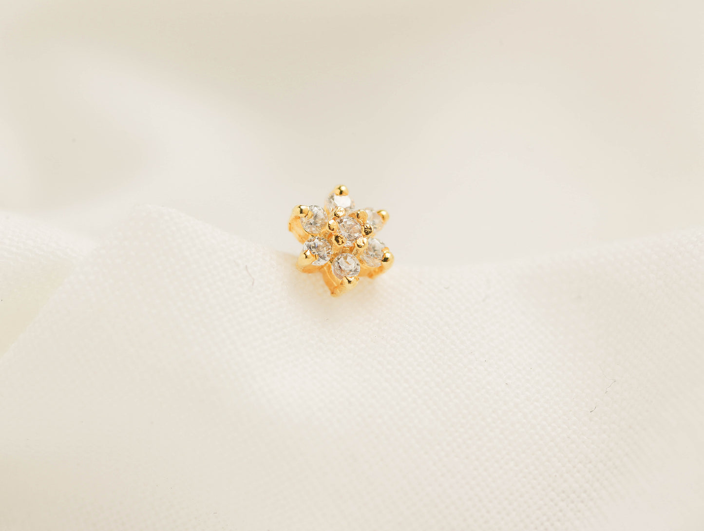 The Floral Nose Pin (Gold Plated 925 Sterling Silver)