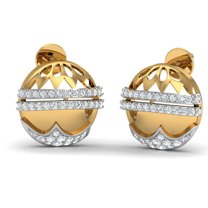 Majestic- Round sphere earrings (Gold Plated 925 Sterling Silver)