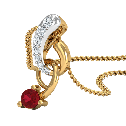 Diva maroon stone pendant (Gold Plated 925 Sterling Silver)