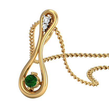 Diva Emerald Green Pendant (Gold Plated 925 Sterling Silver)