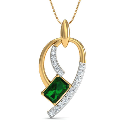 Diva Emerald Pendant (Gold Plated 925 Sterling Silver)