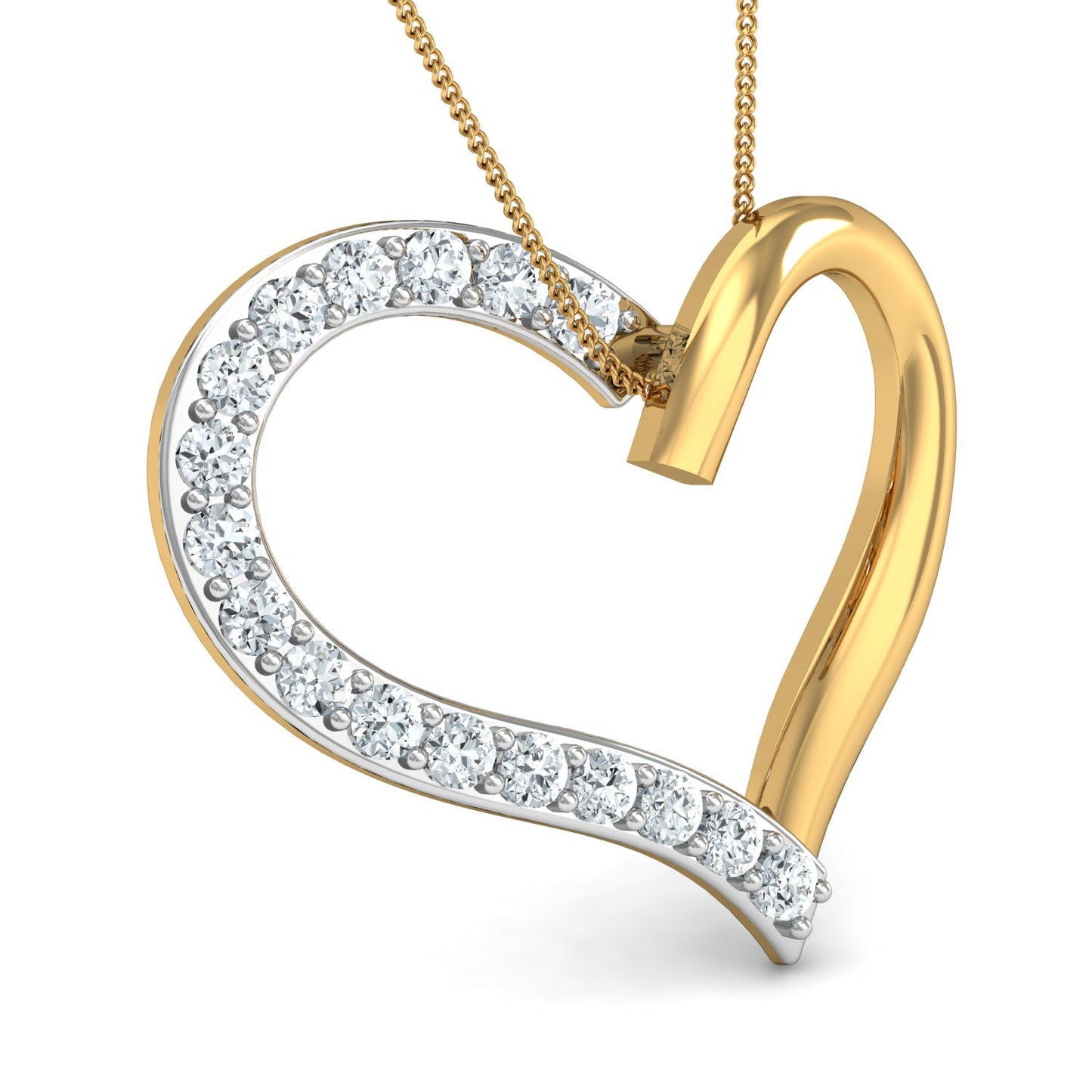 Diva heart pendant (Gold Plated 925 Sterling Silver)
