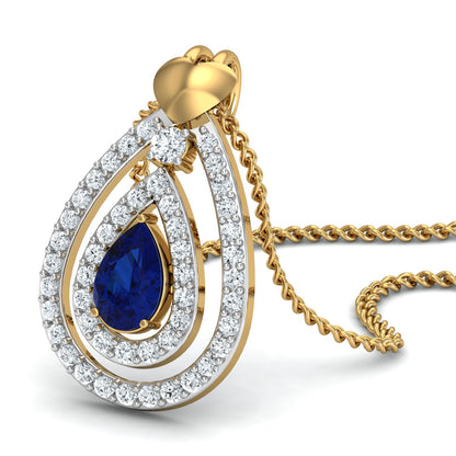 Diva Sapphire Pendant (Gold Plated 925 Sterling Silver)