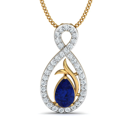 Diva Sapphire Pendant (Gold Plated 925 Sterling Silver)