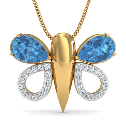 Diva ferozah butterfly pendant (Gold Plated 925 Sterling Silver)